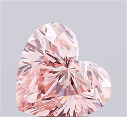 Picture of Lab Grown Diamond 3.31 Carats, Heart with  Cut, Fancy Intense Pink Color, VS2 Clarity and Certified by IGI