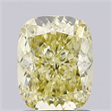 Lab Grown Diamond 1.46 Carats, CUSHION MODIFIED with  Cut, Fancy Yellow Color, VS1 Clarity and Certified by IGI