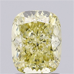 Picture of Lab Grown Diamond 1.46 Carats, CUSHION MODIFIED with  Cut, Fancy Yellow Color, VS1 Clarity and Certified by IGI
