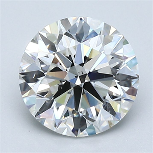 Picture of Natural Diamond 1.90 Carats, Round with Excellent Cut, H Color, SI2 Clarity and Certified by GIA