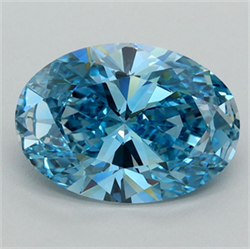 Picture of Lab Grown Diamond 2.51 Carats, Oval with  Cut, Fancy Vivid Blue Color, VVS2 Clarity and Certified by IGI
