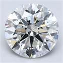 Natural Diamond 2.51 Carats, Round with Excellent Cut, G Color, SI2 Clarity and Certified by GIA