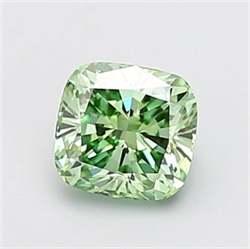 Picture of Lab Grown Diamond 1.53 Carats, CUSHION MODIFIED with  Cut, Fancy Vivid Green Color, VS1 Clarity and Certified by IGI