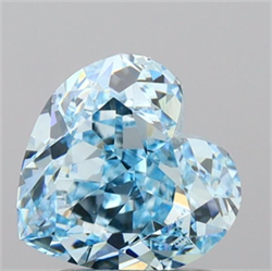 Picture of Lab Grown Diamond 2.52 Carats, Heart with  Cut, Fancy Intense Blue Color, VS1 Clarity and Certified by IGI