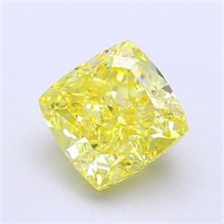 Picture of Lab Grown Diamond 1.35 Carats, CUSHION MODIFIED with  Cut, Fancy Vivid Yellow Color, VVS1 Clarity and Certified by IGI