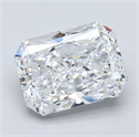 Natural Diamond 2.53 Carats, Radiant with  Cut, D Color, VS1 Clarity and Certified by GIA