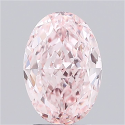 Picture of Lab Grown Diamond 3.09 Carats, Oval with  Cut, Fancy Vivid Pink Color, VS1 Clarity and Certified by IGI