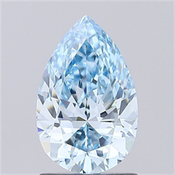 Picture of Lab Grown Diamond 1.31 Carats, Pear with  Cut, Fancy Vivid Blue Color, VVS2 Clarity and Certified by IGI