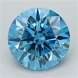 Picture of Lab Grown Diamond 1.58 Carats, Round with Ideal Cut, Fancy Vivid Blue Color, VVS2 Clarity and Certified by IGI