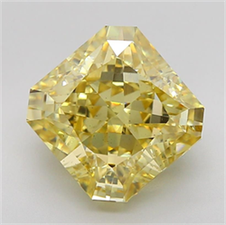 Picture of Lab Grown Diamond 5.06 Carats, SQUARE RADIANT with  Cut, Fancy Intense Yellow Color, VS2 Clarity and Certified by IGI