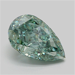 Picture of Lab Grown Diamond 2.08 Carats, Pear with  Cut, Fancy Vivid Green Color, VS1 Clarity and Certified by IGI