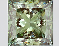 Picture of Lab Grown Diamond 2.02 Carats, Princess with  Cut, Fancy Vivid Green Color, VS1 Clarity and Certified by IGI