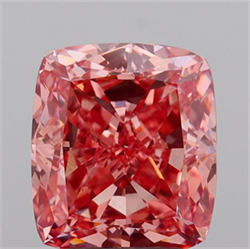 Picture of Lab Grown Diamond 3.35 Carats, CUSHION MODIFIED with  Cut, Fancy Vivid Pink Color, VS1 Clarity and Certified by IGI