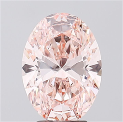 Picture of Lab Grown Diamond 4.14 Carats, Oval with  Cut, Fancy Intense Pink Color, VS1 Clarity and Certified by IGI
