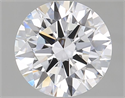Lab Grown Diamond 1.08 Carats, Round with Ideal Cut, D Color, VVS2 Clarity and Certified by IGI