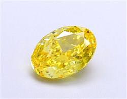 Picture of Lab Grown Diamond 1.66 Carats, Oval with  Cut, Fancy Vivid Yellow Color, VS1 Clarity and Certified by IGI