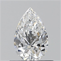 Natural Diamond 0.53 Carats, Pear with  Cut, D Color, VVS2 Clarity and Certified by GIA
