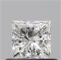 Natural Diamond 0.50 Carats, Princess with  Cut, H Color, VVS1 Clarity and Certified by GIA