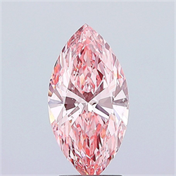 Picture of Lab Grown Diamond 2.88 Carats, Marquise with  Cut, Fancy Vivid Pink Color, VVS2 Clarity and Certified by IGI