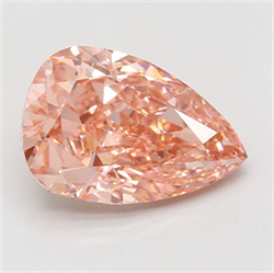 Picture of Lab Grown Diamond 5.54 Carats, Pear with  Cut, Fancy Vivid Pink Color, VVS2 Clarity and Certified by IGI