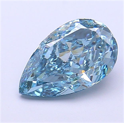 Picture of Lab Grown Diamond 1.57 Carats, Pear with  Cut, Fancy Vivid Blue Color, VVS2 Clarity and Certified by IGI