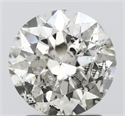 Natural Diamond 1.87 Carats, Round with Excellent Cut, J Color, SI2 Clarity and Certified by HRD