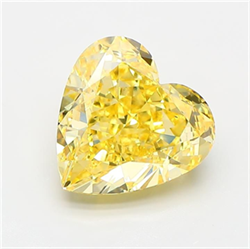 Picture of Lab Grown Diamond 3.52 Carats, Heart with  Cut, Fancy Vivid Yellow Color, VS1 Clarity and Certified by IGI