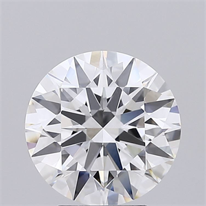 Picture of Lab Grown Diamond 3.08 Carats, Round with Ideal Cut, E Color, VVS2 Clarity and Certified by IGI