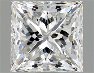 Picture of Natural Diamond 1.02 Carats, Princess with  Cut, F Color, VS1 Clarity and Certified by GIA