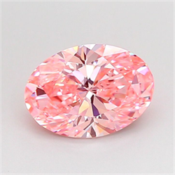Picture of Lab Grown Diamond 1.51 Carats, Oval with  Cut, Fancy Vivid Pink Color, VS1 Clarity and Certified by IGI