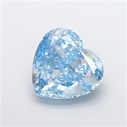 Picture of Lab Grown Diamond 3.30 Carats, Heart with  Cut, Fancy Vivid Blue Color, VS2 Clarity and Certified by IGI