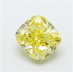 Picture of Lab Grown Diamond 1.52 Carats, CUSHION MODIFIED with  Cut, Fancy Intense Yellow Color, VS2 Clarity and Certified by IGI