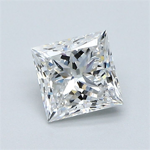 Picture of Natural Diamond 1.02 Carats, Princess with  Cut, E Color, VS2 Clarity and Certified by GIA