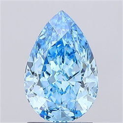 Picture of Lab Grown Diamond 2.00 Carats, Pear with  Cut, Fancy Vivid Blue Color, VS2 Clarity and Certified by IGI
