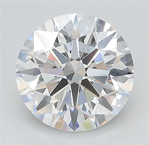 Picture of Lab Grown Diamond 2.11 Carats, Round with Ideal Cut, D Color, IF Clarity and Certified by IGI