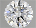 Lab Grown Diamond 1.08 Carats, Round with Ideal Cut, D Color, VVS2 Clarity and Certified by IGI