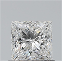 Natural Diamond 0.70 Carats, Princess with  Cut, F Color, VVS1 Clarity and Certified by GIA