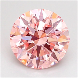 Picture of Lab Grown Diamond 2.20 Carats, Round with Excellent Cut, Fancy Intense Pink Color, VS1 Clarity and Certified by IGI