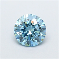 Picture of Lab Grown Diamond 1.41 Carats, Round with Excellent Cut, Fancy Vivid Blue Color, VS2 Clarity and Certified by IGI