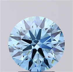 Picture of Lab Grown Diamond 2.54 Carats, Round with Ideal Cut, Fancy Vivid Blue Color, VS1 Clarity and Certified by IGI
