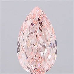 Picture of Lab Grown Diamond 17.13 Carats, Pear with  Cut, Fancy Vivid Pink Color, VVS2 Clarity and Certified by IGI