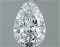 Natural Diamond 0.50 Carats, Pear with  Cut, D Color, VVS1 Clarity and Certified by GIA