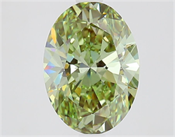 Picture of Lab Grown Diamond 2.12 Carats, Oval with  Cut, Fancy Vivid Green Color, VS1 Clarity and Certified by IGI
