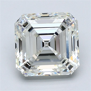 Picture of Natural Diamond 3.08 Carats, Asscher with  Cut, J Color, VS2 Clarity and Certified by GIA