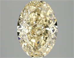 Picture of Lab Grown Diamond 4.10 Carats, Oval with  Cut, Fancy Intense Yellow Color, VVS2 Clarity and Certified by IGI