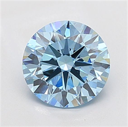 Picture of Lab Grown Diamond 2.02 Carats, Round with Excellent Cut, Fancy Vivid Blue Color, VS1 Clarity and Certified by IGI