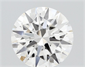 Lab Grown Diamond 4.09 Carats, Round with Ideal Cut, G Color, IF Clarity and Certified by IGI
