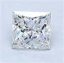 Natural Diamond 2.04 Carats, Princess with  Cut, F Color, SI2 Clarity and Certified by GIA