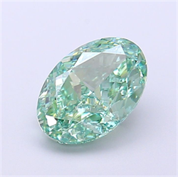 Picture of Lab Grown Diamond 2.05 Carats, Oval with  Cut, Fancy Vivid Green Color, VVS2 Clarity and Certified by IGI