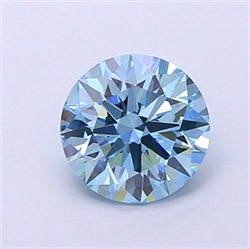 Picture of Lab Grown Diamond 2.10 Carats, Round with Ideal Cut, Fancy Vivid Blue Color, VVS2 Clarity and Certified by IGI